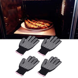 4Pcs Heat Resistant Gloves High Temperature Resistant Anti Scalding Mitts with Silicone BumpsWhite Silicone Pink Edge - Extra Image