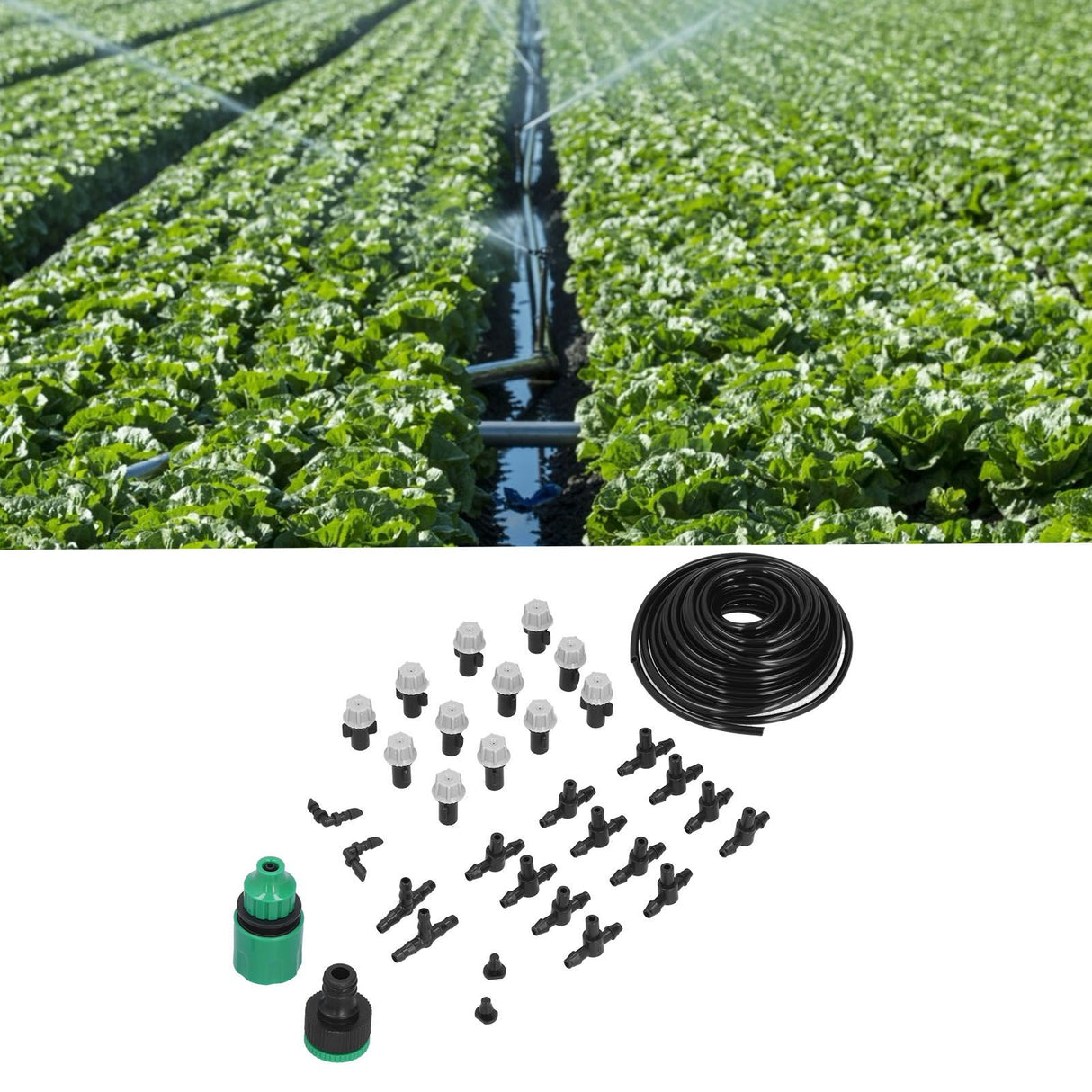 Irrigation Kit 10m Hose Watering Sprinkler Punch Free Automatic Atomizing Nozzle Garden Irrigation Set