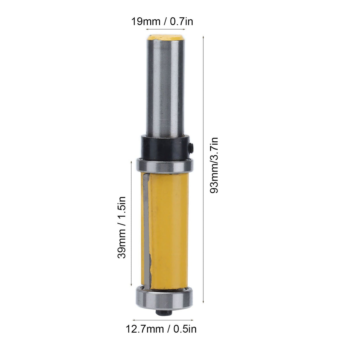 1/2 Shank Flush Trim Router Bit Efficient Professional Profiling Slotting Dual Bearing Milling Cutter for Woodworking