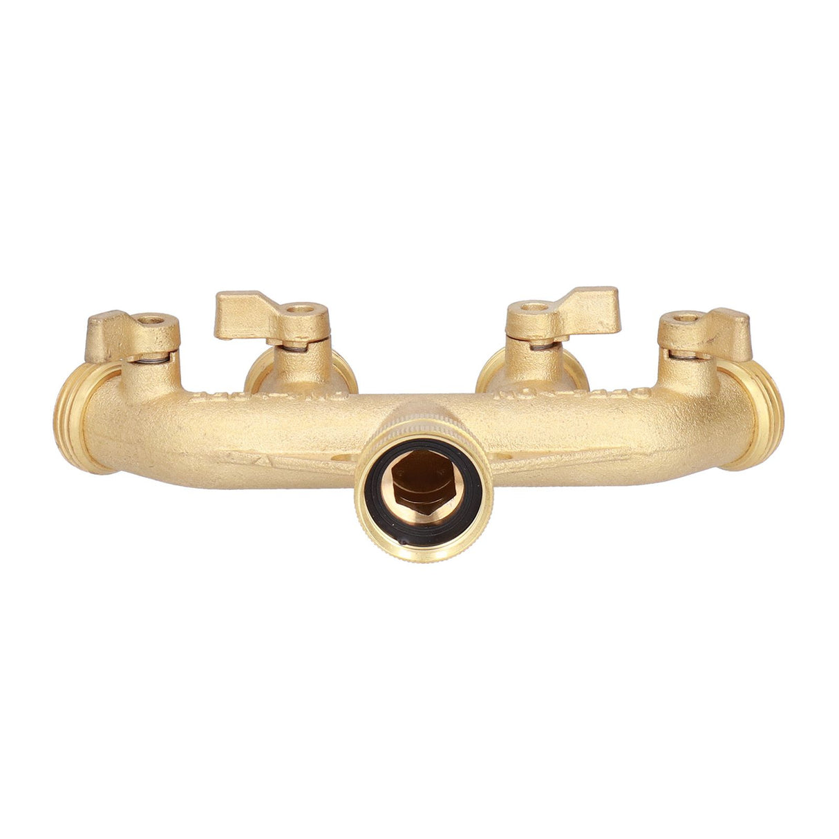 G3/4 4 Way Hose Splitter Brass Garden Hose Faucet Adapter Joint Connector Irrigation Accessory