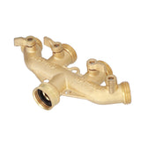 G3/4 4 Way Hose Splitter Brass Garden Hose Faucet Adapter Joint Connector Irrigation Accessory