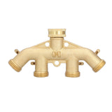 G3/4 4 Way Hose Splitter Brass Garden Hose Faucet Adapter Joint Connector Irrigation Accessory - Extra Image