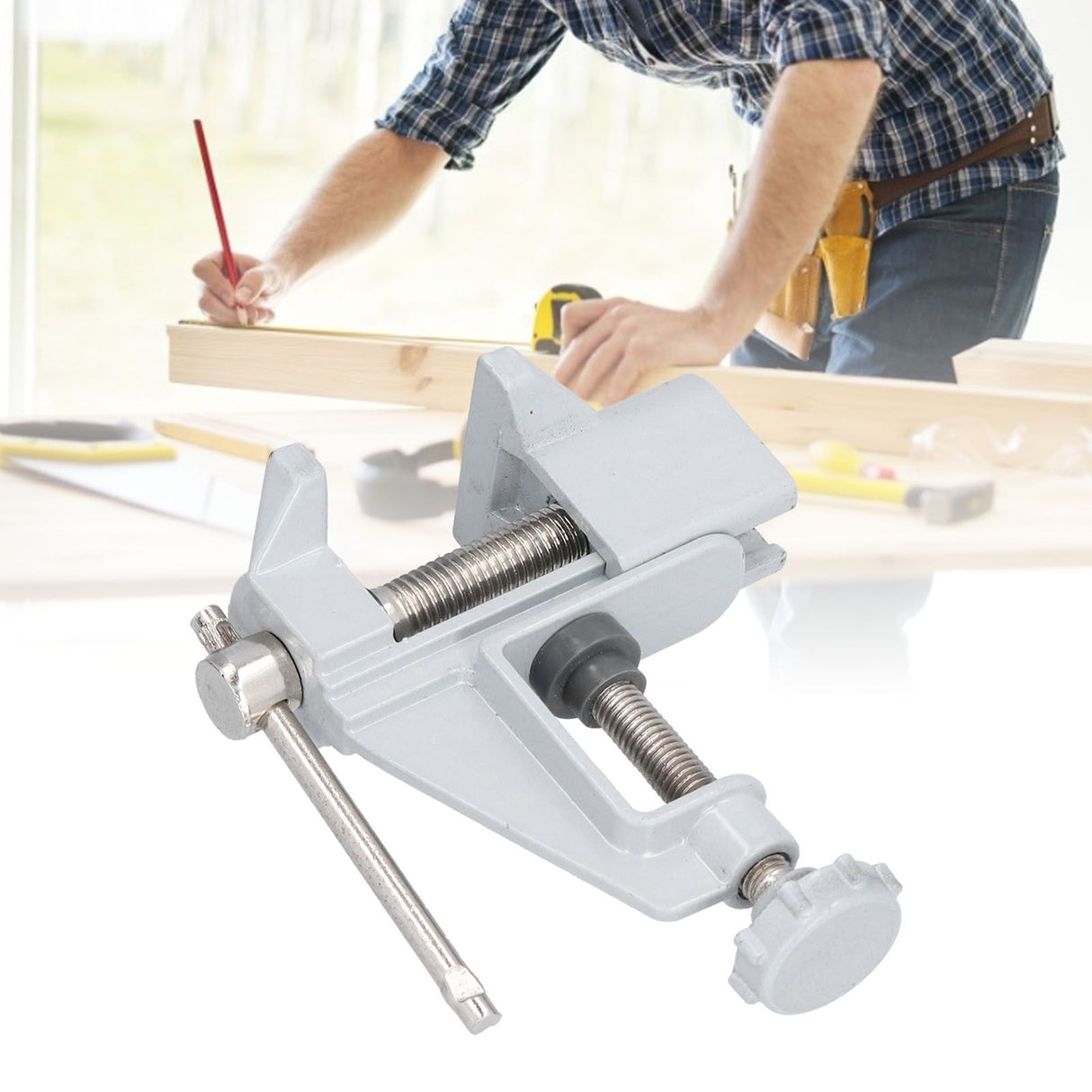 Bench Vise Small Aluminum Alloy Multifunctional Professional Vice Clamp for Garden Woodworking