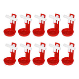 10 Set Chicken Drinking Cup Automatic Poultry Drinking Waterer Drinker with White Tee Fitting Durable for Chicken