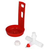 10 Set Chicken Drinking Cup Automatic Poultry Drinking Waterer Drinker with White Tee Fitting Durable for Chicken - Side View