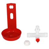 10 Set Chicken Drinking Cup Automatic Poultry Drinking Waterer Drinker with White Tee Fitting Durable for Chicken - Top-Down View