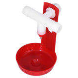 10 Set Chicken Drinking Cup Automatic Poultry Drinking Waterer Drinker with White Tee Fitting Durable for Chicken - Rear View