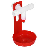 10 Set Chicken Drinking Cup Automatic Poultry Drinking Waterer Drinker with White Tee Fitting Durable for Chicken - Close-Up Angle
