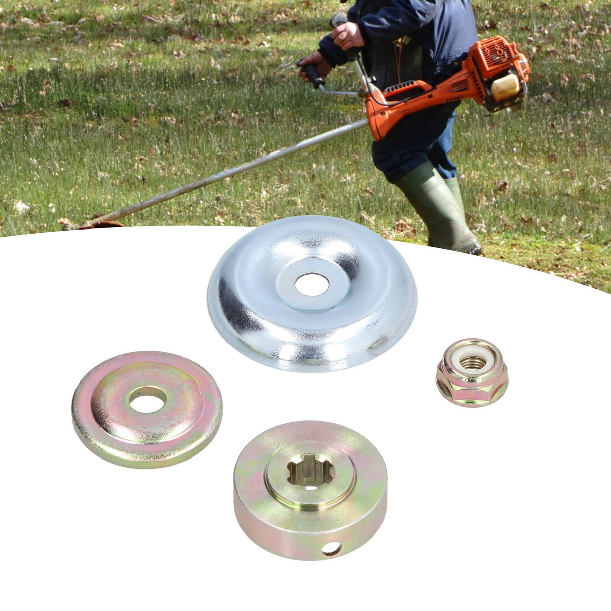 Thrust Plate Guard Washer Thrust Washer Rider Plate Lock Nut Trimmer Head Adapter Kit