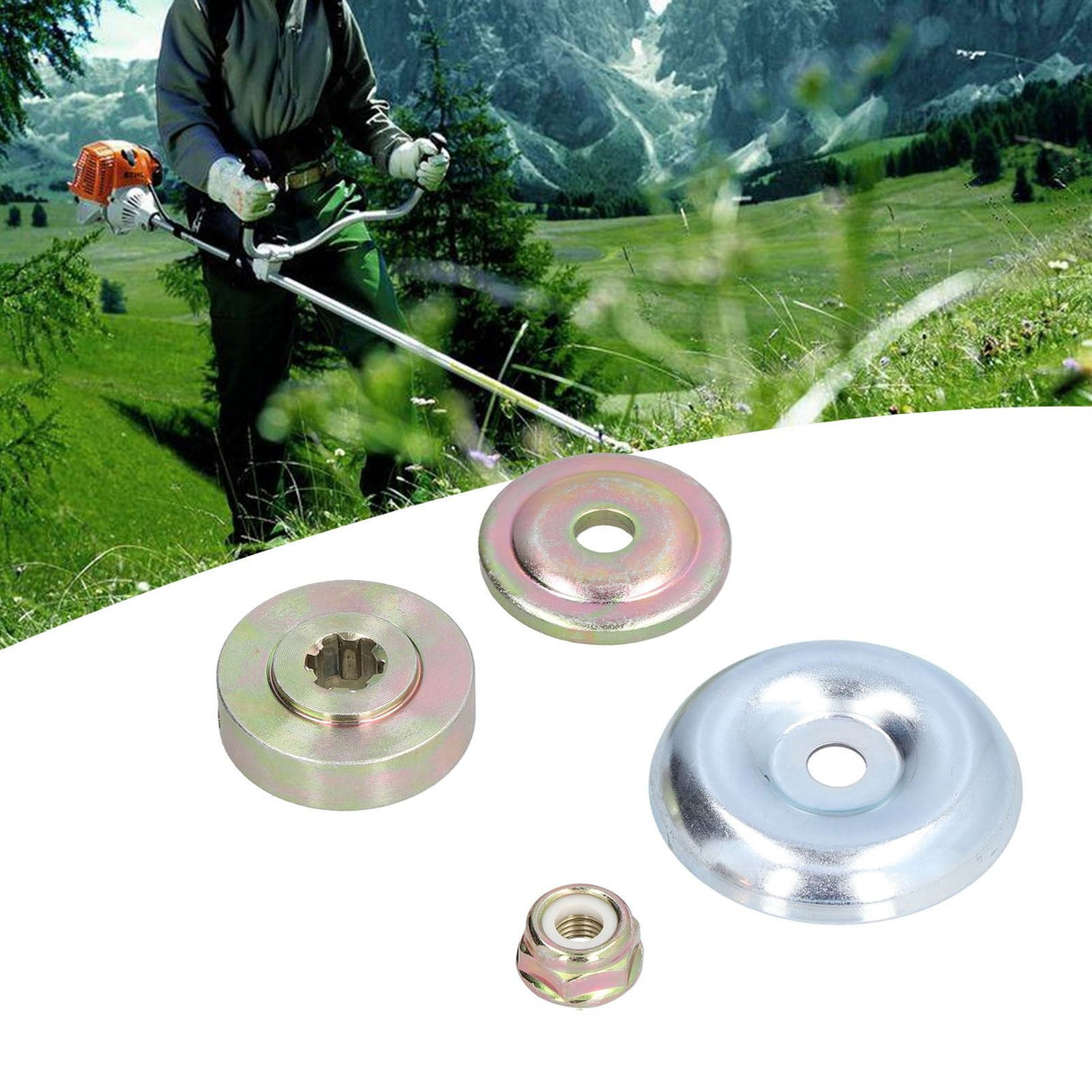 Thrust Plate Guard Washer Thrust Washer Rider Plate Lock Nut Trimmer Head Adapter Kit