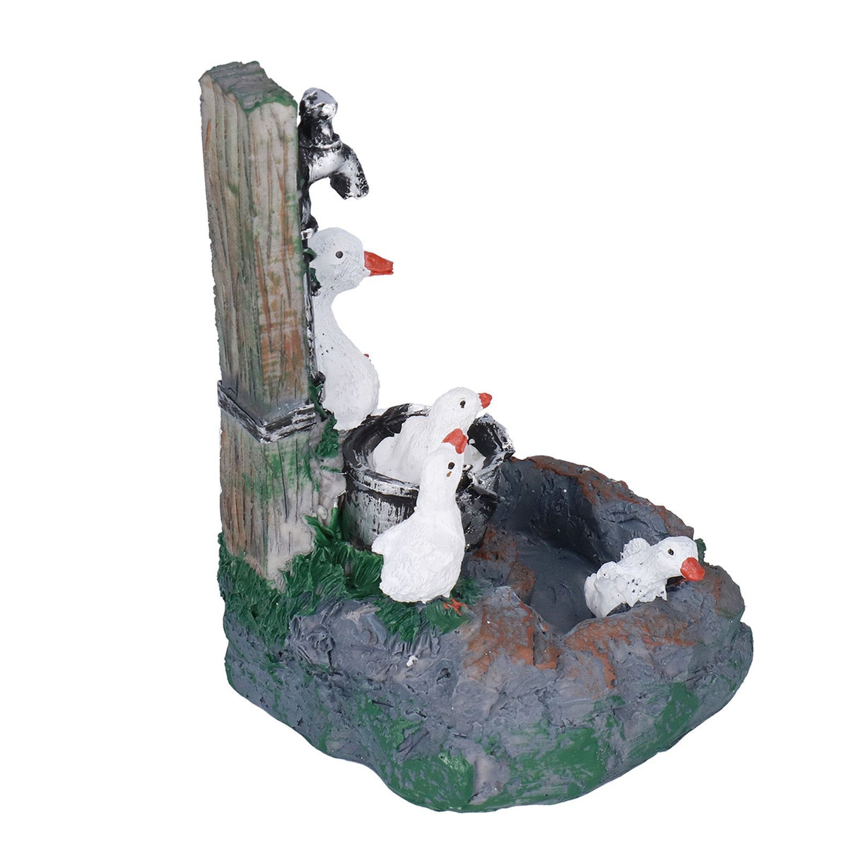 Garden Duck Family Statue Originality Resin Sculpture Ornament Decoration for Yard Patio Fountain Garden