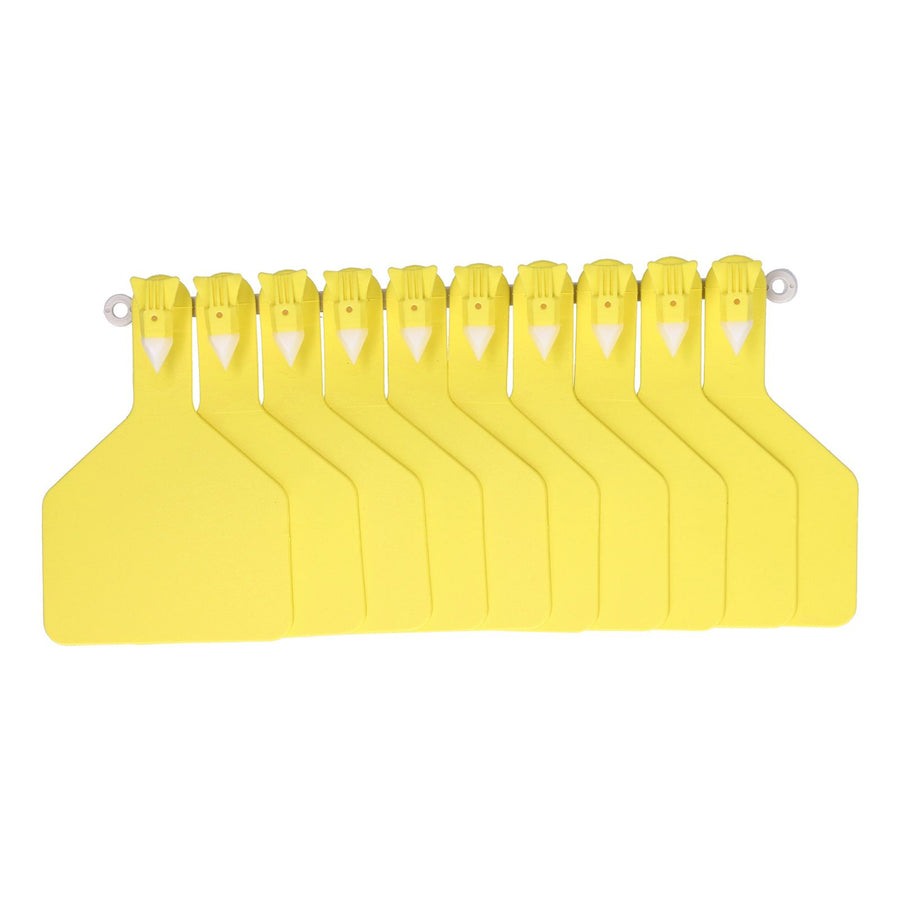 100Pcs Plastic Integrated Ear Tag Kit Livestock Farm Ear Label Tag for Cow Cattle Identification Yellow