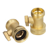 2PCS G3/4 Shut Off Valve Garden Hose Brass Stop Valve with 2 Way Screw Interface for Irrigation Equipment