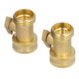 2PCS G3/4 Shut Off Valve Garden Hose Brass Stop Valve with 2 Way Screw Interface for Irrigation Equipment