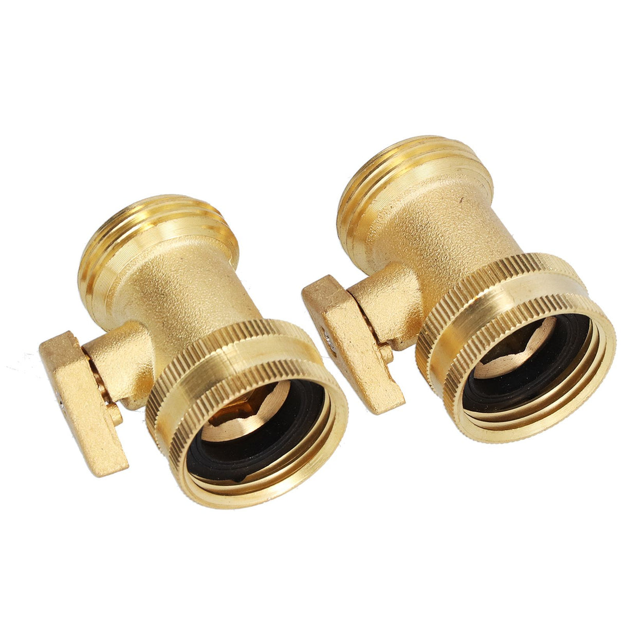 2PCS G3/4 Shut Off Valve Garden Hose Brass Stop Valve with 2 Way Screw Interface for Irrigation Equipment