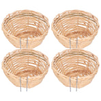4pcs Bamboo Bird Nest Handmade Weaving Breeding Resting Bird House with Hook for Parrots Canary