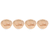 4pcs Bamboo Bird Nest Handmade Weaving Breeding Resting Bird House with Hook for Parrots Canary