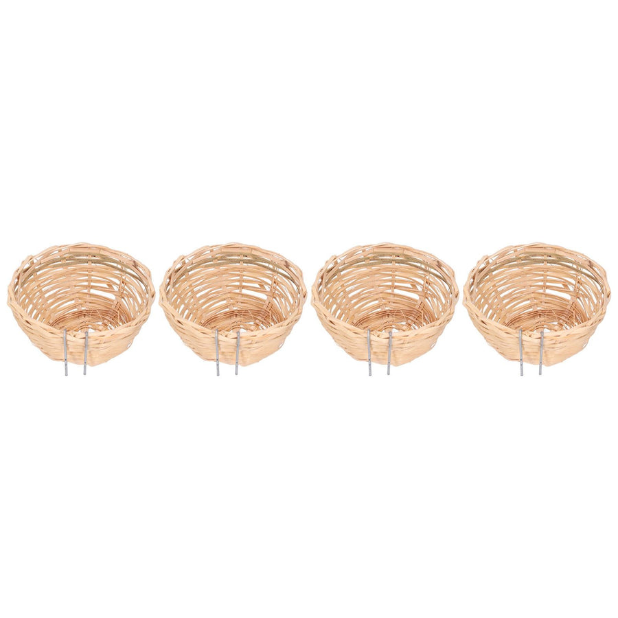 4pcs Bamboo Bird Nest Handmade Weaving Breeding Resting Bird House with Hook for Parrots Canary