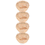 4pcs Bamboo Bird Nest Handmade Weaving Breeding Resting Bird House with Hook for Parrots Canary - Side View