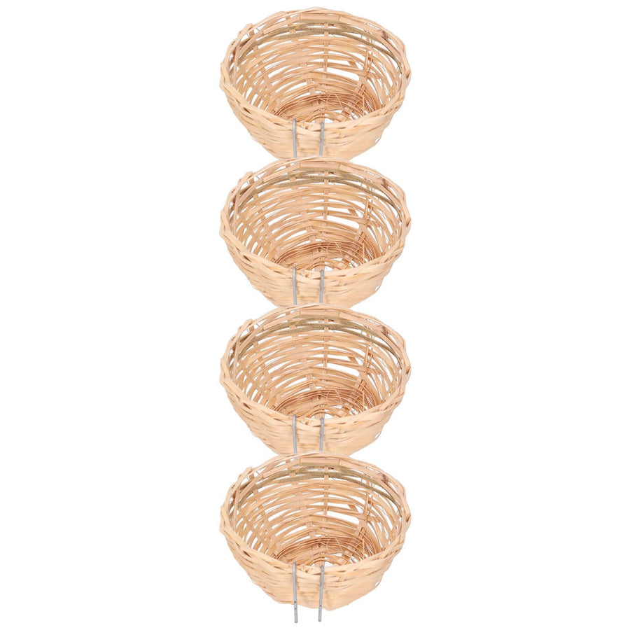 4pcs Bamboo Bird Nest Handmade Weaving Breeding Resting Bird House with Hook for Parrots Canary