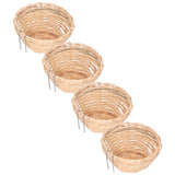 4pcs Bamboo Bird Nest Handmade Weaving Breeding Resting Bird House with Hook for Parrots Canary - Top-Down View