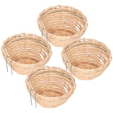 4pcs Bamboo Bird Nest Handmade Weaving Breeding Resting Bird House with Hook for Parrots Canary - 45-Degree Angle