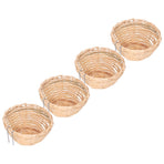 4pcs Bamboo Bird Nest Handmade Weaving Breeding Resting Bird House with Hook for Parrots Canary