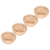 4pcs Bamboo Bird Nest Handmade Weaving Breeding Resting Bird House with Hook for Parrots Canary - Rear View