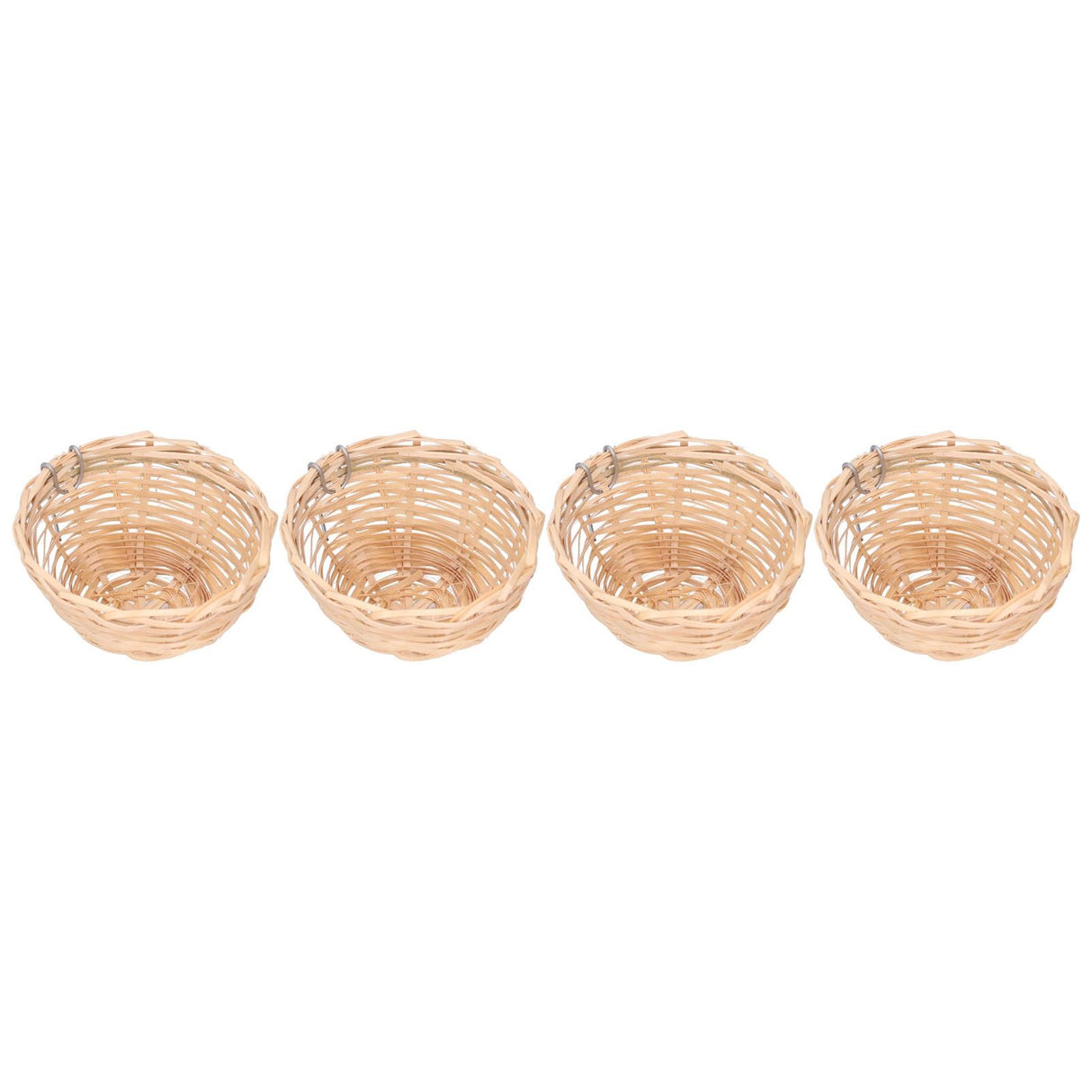 4pcs Bamboo Bird Nest Handmade Weaving Breeding Resting Bird House with Hook for Parrots Canary