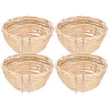 4pcs Bamboo Bird Nest Handmade Weaving Breeding Resting Bird House with Hook for Parrots Canary - Extra Image