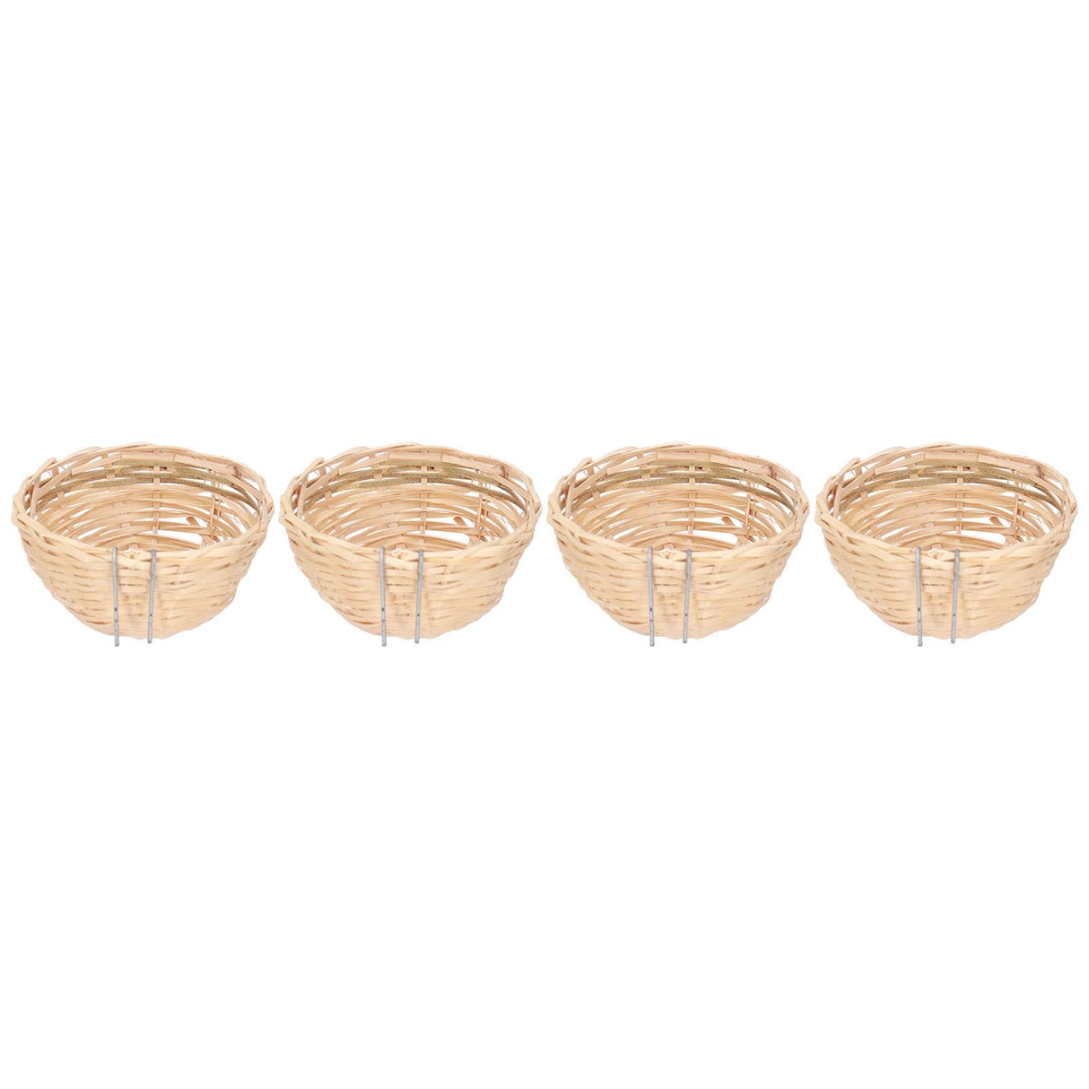 4pcs Bamboo Bird Nest Handmade Weaving Breeding Resting Bird House with Hook for Parrots Canary