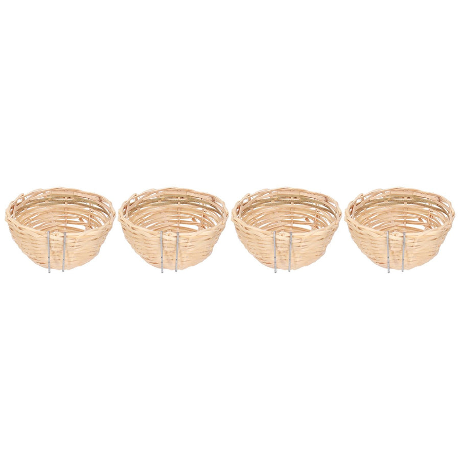 4pcs Bamboo Bird Nest Handmade Weaving Breeding Resting Bird House with Hook for Parrots Canary