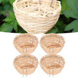4pcs Bamboo Bird Nest Handmade Weaving Breeding Resting Bird House with Hook for Parrots Canary