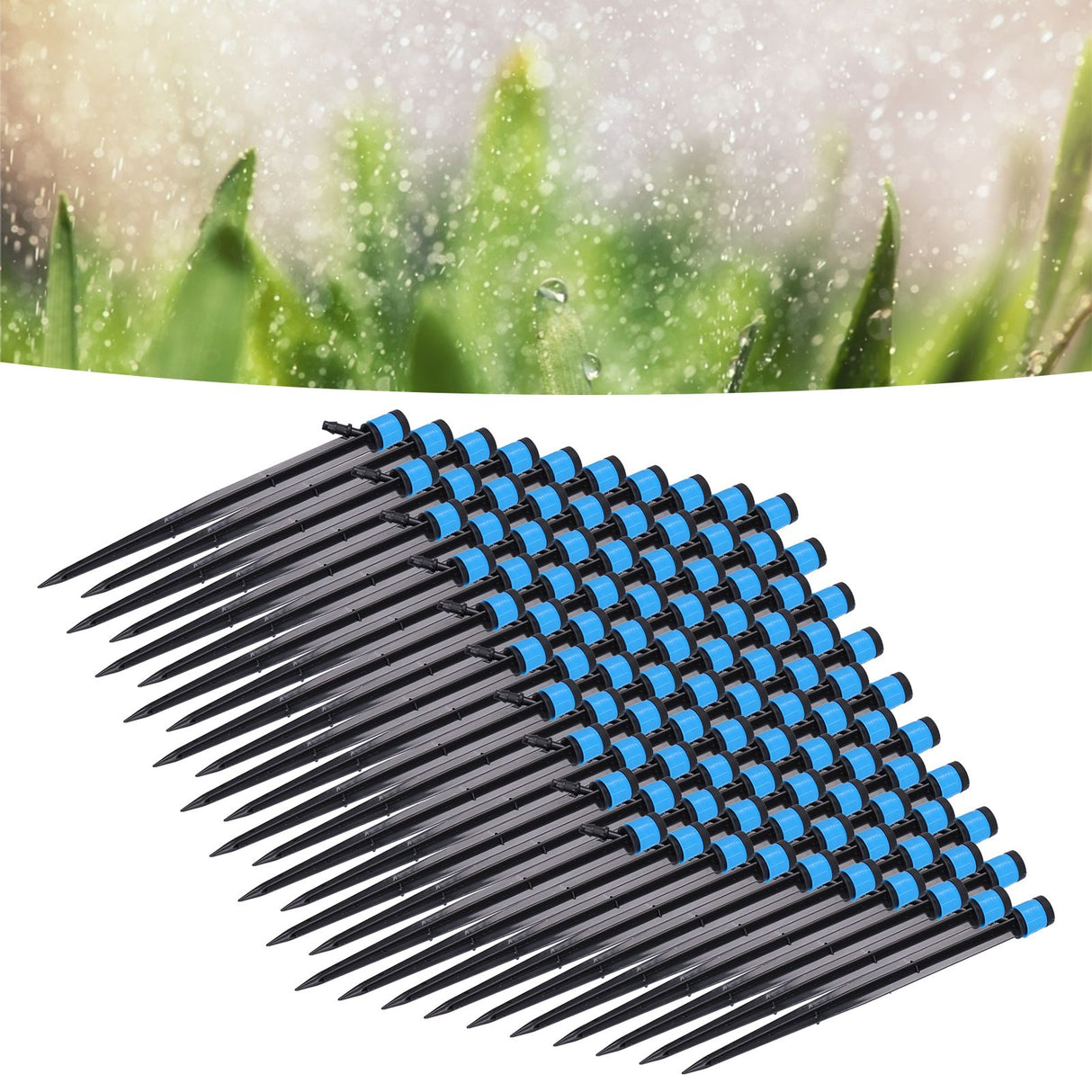 100Pcs/Bag Drip Irrigation Emitters 18cm Universal 360 Degree Drip Sprinkler Head for 4/7mm Tube