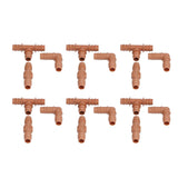 18Pcs Irrigation Fittings Kit Brown Water Barbed Coupling Connecter for 16mm Pipes
