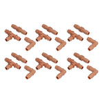 18Pcs Irrigation Fittings Kit Brown Water Barbed Coupling Connecter for 16mm Pipes