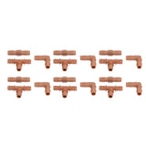 18Pcs Irrigation Fittings Kit Brown Water Barbed Coupling Connecter for 16mm Pipes