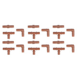18Pcs Irrigation Fittings Kit Brown Water Barbed Coupling Connecter for 16mm Pipes - Rear View