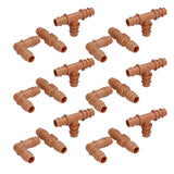 18Pcs Irrigation Fittings Kit Brown Water Barbed Coupling Connecter for 16mm Pipes - Close-Up Angle