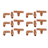 18Pcs Irrigation Fittings Kit Brown Water Barbed Coupling Connecter for 16mm Pipes