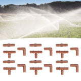 18Pcs Irrigation Fittings Kit Brown Water Barbed Coupling Connecter for 16mm Pipes - Extra Image