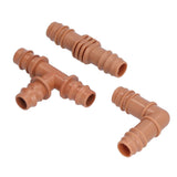 18Pcs Irrigation Fittings Kit Brown Water Barbed Coupling Connecter for 16mm Pipes - Extra Image