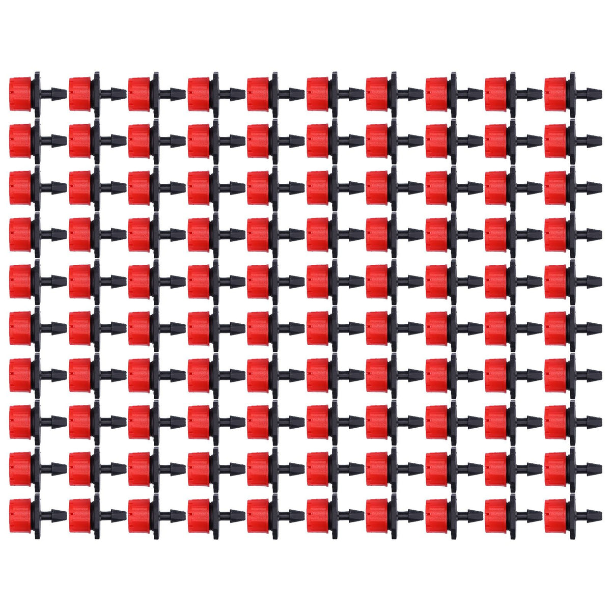 100Pcs 8 Hole Drip Irrigation Emitter Adjustable Drip Irrigation Sprinkler for Garden Greenhouse Courtyard Red
