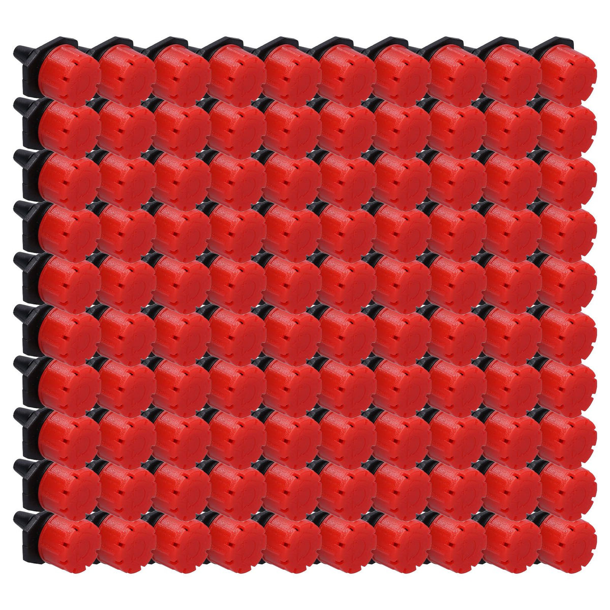 100Pcs 8 Hole Drip Irrigation Emitter Adjustable Drip Irrigation Sprinkler for Garden Greenhouse Courtyard Red