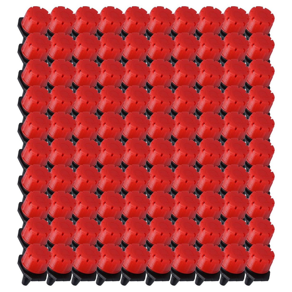 100Pcs 8 Hole Drip Irrigation Emitter Adjustable Drip Irrigation Sprinkler for Garden Greenhouse Courtyard Red