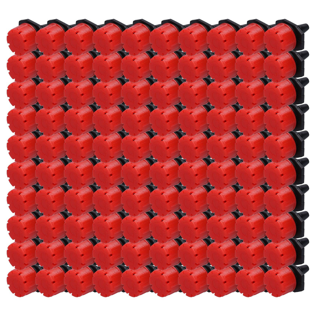 100Pcs 8 Hole Drip Irrigation Emitter Adjustable Drip Irrigation Sprinkler for Garden Greenhouse Courtyard Red