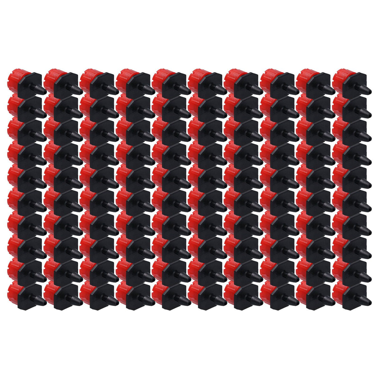100Pcs 8 Hole Drip Irrigation Emitter Adjustable Drip Irrigation Sprinkler for Garden Greenhouse Courtyard Red
