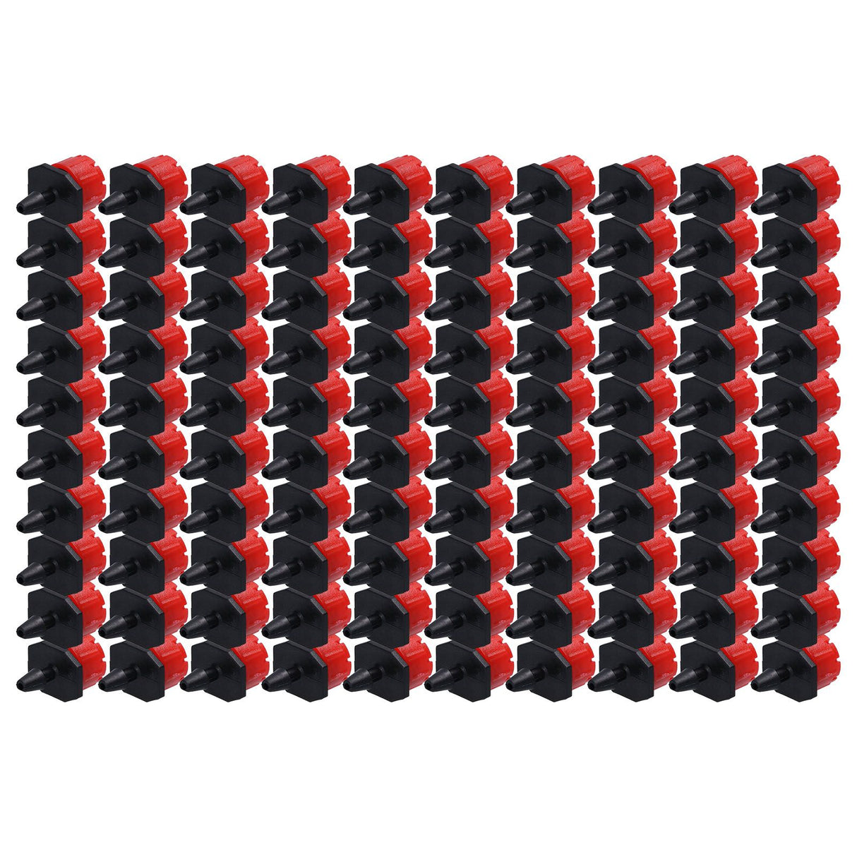 100Pcs 8 Hole Drip Irrigation Emitter Adjustable Drip Irrigation Sprinkler for Garden Greenhouse Courtyard Red