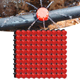 100Pcs 8 Hole Drip Irrigation Emitter Adjustable Drip Irrigation Sprinkler for Garden Greenhouse Courtyard Red
