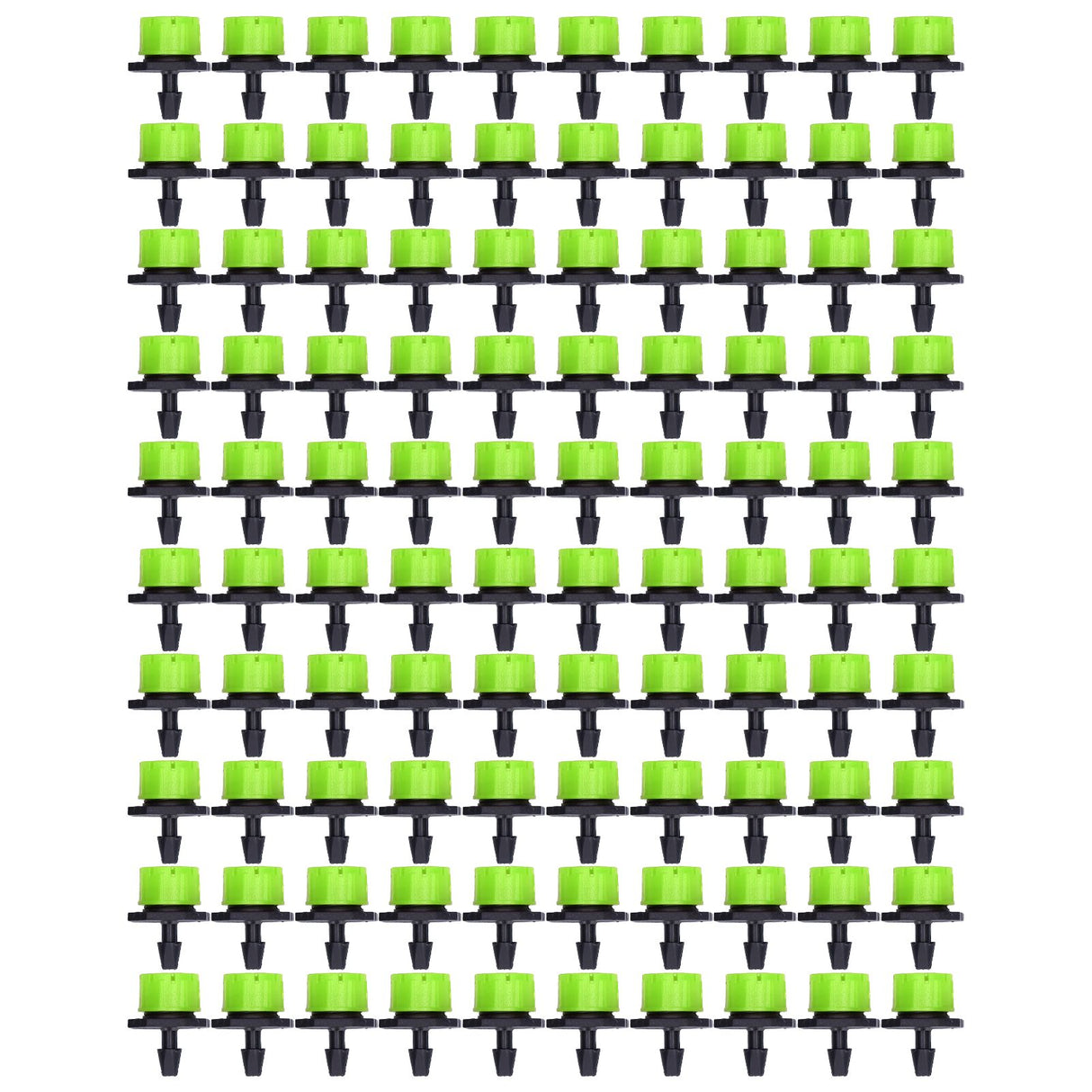 100Pcs 8 Hole Drip Irrigation Emitter Adjustable Drip Irrigation Sprinkler for Garden Greenhouse Courtyard Green